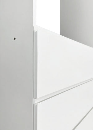 English Elm Prosper White Freestanding Walk-In Wood Closet System – Modular Melamine Oak Finish, Durable Storage Craftsmanship B040S00149
