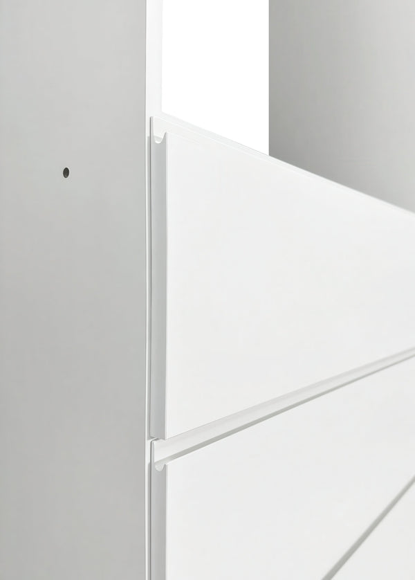 English Elm Prosper White Freestanding Walk-In Wood Closet System – Modular Melamine Oak Finish, Durable Storage Craftsmanship B040S00149