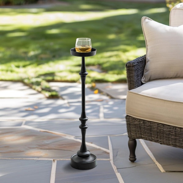 English Elm 26in. Steel Martini Side Tables Powder Coated Matte Patio Lounge Accent Set of 2 B2751P436404