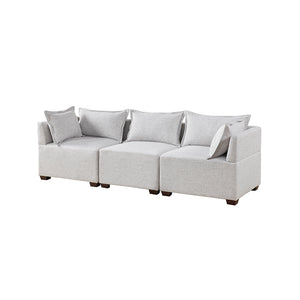 INK+IVY Molly Modern/Contemporary 3-Piece Modular Sofa II100-0536 Silver Grey