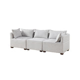 INK+IVY Molly Modern/Contemporary 3-Piece Modular Sofa II100-0536 Silver Grey