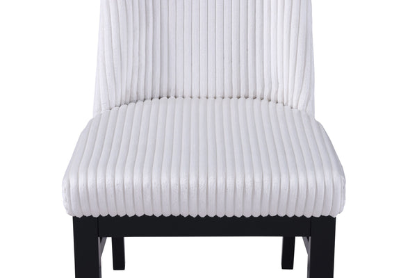 English Elm 2pc Contemporary Upholstered Side Chair with Textured Fabric High Back Cushioned Seat, Elegant Dining Comfort White+Black 22.5 L x 23.5 W x 29 H B011P241349