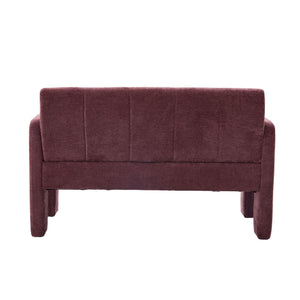English Elm Nordic Ergonomic Double Armchair Upholstered Chenille Sofa 2-Seater Compact Lounge Chair 550LB Capacity WINE RED W395P380533