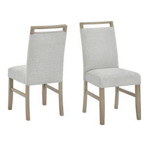 English Elm Tabitha Light Oak Upholstered Dining Chairs Set of 2 with Padded Light Gray Seats, Supportive Backs, Durable Craftsmanship for Cozy Entertaining B061P353758