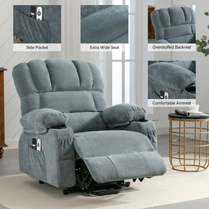 English Elm Power Electric Massage Lift Lounge Chair For Seniors - Heated Vibration, Usb Port & Reclining Comfort W1521P302634-GIGA