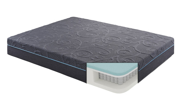 English Elm 11-inch Gel-Infused Memory Foam Hybrid Mattress Queen Size - 4-Layer Cooling Support, Pocket Coils Dark Gray 15 L x 15 W x 63 H B011P212564
