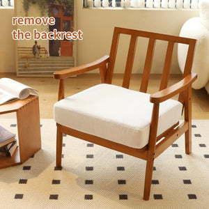 English Elm Cute Fabric Armchair Solid Wood Frame Compact Upholstered Seat for Bedroom or Apartment White W2105P420762