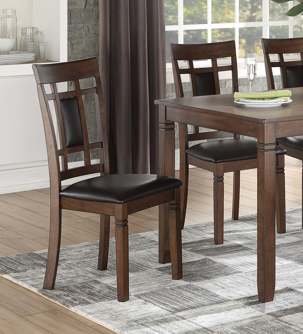 English Elm Classic Salton Cherry 6pc Dining Set with Bench and 4 Faux Leather Chairs — Arts & Crafts Style Dining Room Furniture, Simple Assembly B011P194596