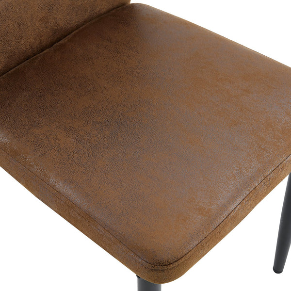 English Elm Set of 4 Brown Shell-Pattern Dining Chairs with Ergonomic Tech Fabric, Sturdy Metal Legs, 37" Brown+Black W1151P359591