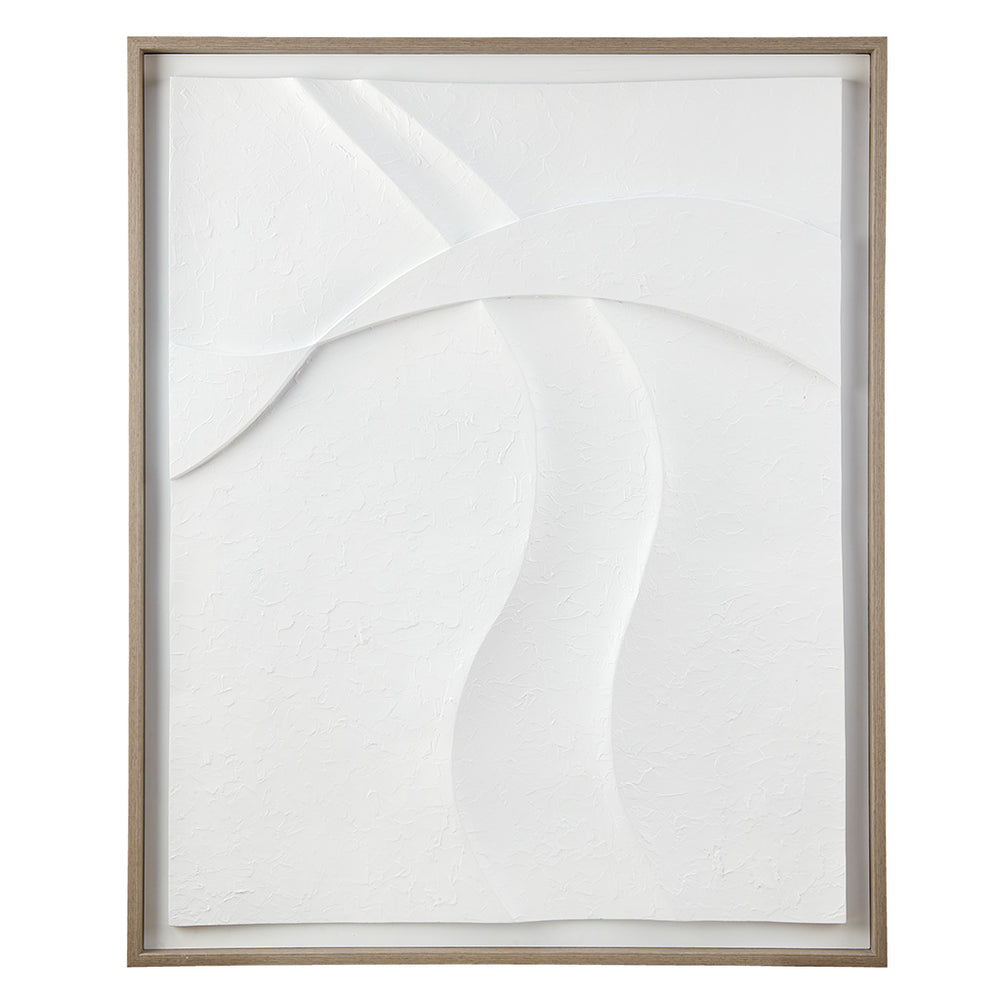 JLA Home INK+IVY - Textured Sculptural Framed Carved Resin Wall Art 26.75"x32.75" Abstract Paths Collide Relief, Weathered Frame II95B-0159