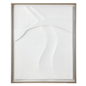 JLA Home INK+IVY - Textured Sculptural Framed Carved Resin Wall Art 26.75"x32.75" Abstract Paths Collide Relief, Weathered Frame II95B-0159
