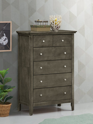 English Elm Hammond Elegant Silver Champagne Dresser with Dovetail Drawers, Soft-Close Hardware, Durable Veneer Finish Gray 52 L x 35 W x 21 H B078108312