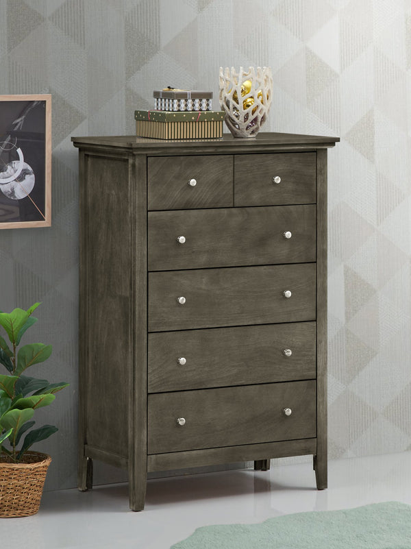 English Elm Hammond Elegant Silver Champagne Dresser with Dovetail Drawers, Soft-Close Hardware, Durable Veneer Finish Gray 52 L x 35 W x 21 H B078108312