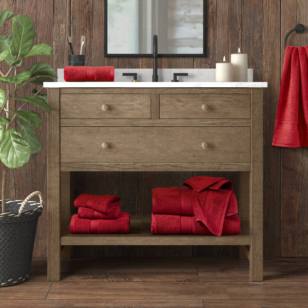English Elm Ultra-Soft Cotton Bath Sheet Set 34x68 Inch 2-Pack - Plush, Highly Absorbent Towels for Home Spa Comfort Red 14.5 L x 10.5 W x 9 H B035P294491
