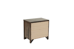 English Elm Oak Modern 1pc Nightstand with Two Soft-Close Drawers, Oak Veneer Bedside Storage Table 26x17x25" B011P244397