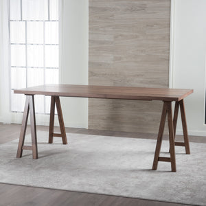 English Elm Christopher Knight Home® - DINING table solid wood and MDF farmhouse dining table 74.5" versatile large desk gaming surface farmhouse style durable design Walnut 60386.00