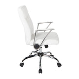 OSP Home Furnishings Faux Leather Chair White