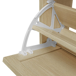 English Elm Rattan 3 Door Shoe Rack with Metal Base and Anti-Slip Feet, Double Shelf Storage for Entryway Natural W688P211253