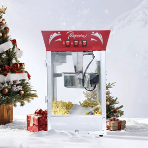 English Elm Commercial Popcorn Popper 12oz Stainless Kettle Tempered Glass Warming Deck Party Theater Red W2841P218164