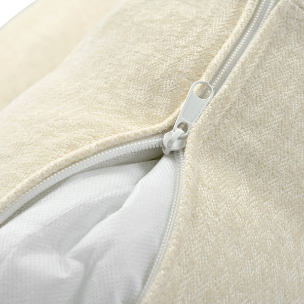 English Elm U_STYLE U-Shaped Chenille Sectional Sofa with Adjustable Armrests, 6-Seater, Removable Covers, Durable Construction Beige WY000430AAA