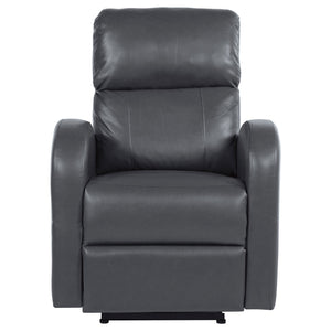 English Elm Meglia Grey Power Recliner Chair with Faux Leather Upholstery, Button Controls & Rounded Arms for Modern Comfort B062P299795