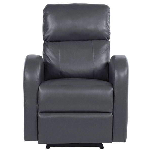 English Elm Meglia Grey Power Recliner Chair with Faux Leather Upholstery, Button Controls & Rounded Arms for Modern Comfort B062P299795