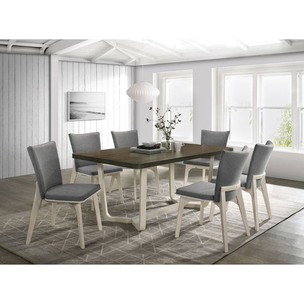 English Elm Sexton Two-tone Rectangular Dining Table Seats Six with Wood Grain Veneer Top B062P440324