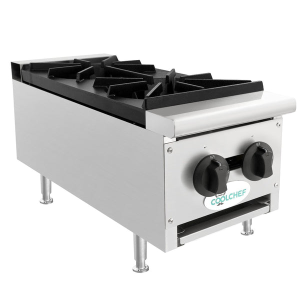English Elm 60,000 Btu Dual Burner Commercial Gas Hot Plate for Catering and Food Truck Use W3629P462152