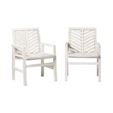 Wood Chevron Patio Chair, Set of 2 White Wash OWC2VINWW Walker Edison