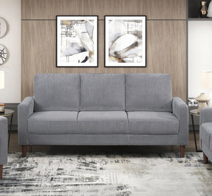 English Elm Modern Track Arm Sofa with Soft Corduroy Upholstery, Plush Cushions and Faux Wood Legs for Living Room Comfort Gray 68 L x 26 W x 18 H B011P362569