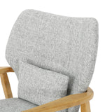 Christopher Knight Home® Noble House Solid Wood Rocking Chair With Light Gray Linen Cushion