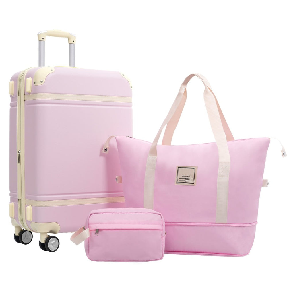 English Elm Hardshell Abs Suitcase Set with Spinner Wheels Tsa Lock Duffel and Toiletry Bag N732P193484U