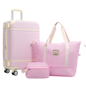 English Elm Hardshell Abs Suitcase Set with Spinner Wheels Tsa Lock Duffel and Toiletry Bag N732P193484U