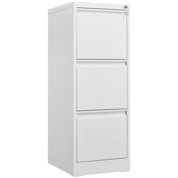 English Elm 3 Drawer Locking Steel File Cabinet Narrow Powder Coated Build for Home Office W1247P173371