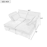 English Elm Double-Layer Cushion Modular Sofa, Freely Combinable, 4-Seater With Storage Function, Includes 4 Soft Cushions, Perfect For Living Rooms, Offices, and Apartments