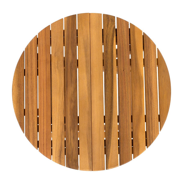 English Elm Christopher Knight Home® - Patio Conversation Set - Stylish Acacia Wood Chairs With Dark Grey Cushions & Foldable Side Table N770P264304G_N770P261552T