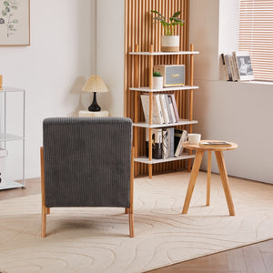 English Elm Mid-Century Accent Chair & Coffee Table Set - Vintage Luxury Design For Cozy Living Spaces & Relaxation W2989P362780