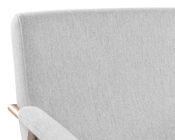 Sunpan Tutti Lounge Chair - Elegant Mid-Century Design with Clean Lines and Antique Brass Stainless Steel Frame San Remo Winter Cloud