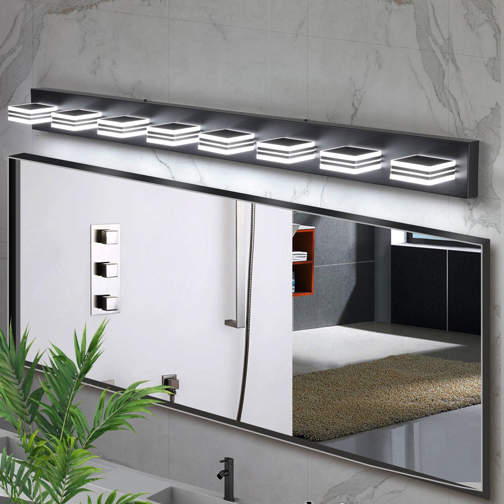 English Elm 52" Modern 8-Light Led Vanity Light - Stylish Dimmable Fixture For Bright, Energy-Efficient Bathroom Lighting W2312P374877