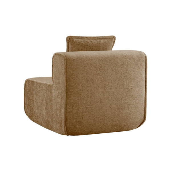 English Elm Harrison Armless Velvet Sectional Module with French Piping and Cloud Foam Seat Brown W3041P386575