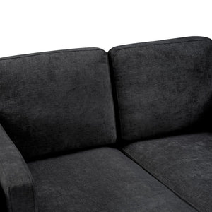 English Elm Swivel Barrel Accent Chair Chenille Tufted Round Club Seat for Living Room Lounge Black N719S002310B