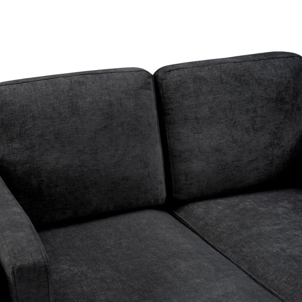 English Elm Swivel Barrel Accent Chair Chenille Tufted Round Club Seat for Living Room Lounge Black N719S002310B