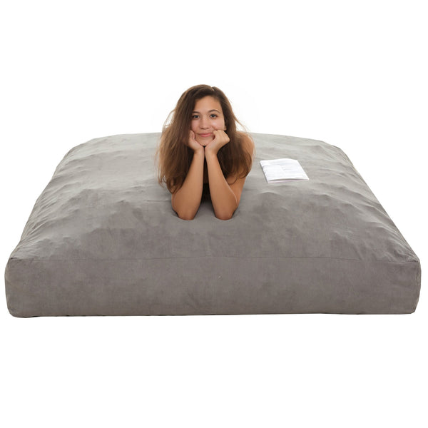 English Elm Convertible Shredded Memory Foam Bean Bag Chair 2-in-1 Sofa, Beige Corduroy Comfort for Reading Gaming Relaxation B2741P330119