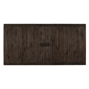 English Elm TOPMAX 7-Piece Extendable Dining Set with 12" Self-Hidden Butterfly Leaf and Upholstered Chairs, Distressed White Wire-Brushed Finish Brown SP000059AAD