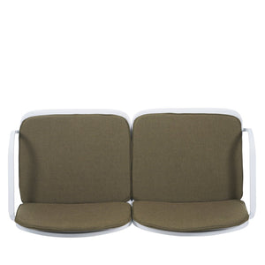 English Elm Christopher Knight Home® - Luna Modern Outdoor Patio 3-Piece Chat Set with UV-Resistant PP Frame and Breathable Cushions Green,White LUNA3PCSETW