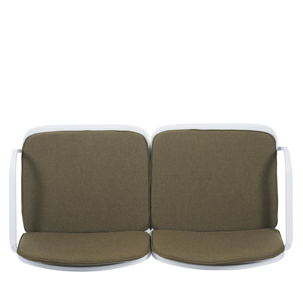 English Elm Christopher Knight Home® - Luna Outdoor Loveseat - Stylish White Frame With Plush Green Cushions For Modern Patio Comfort N775P272741W