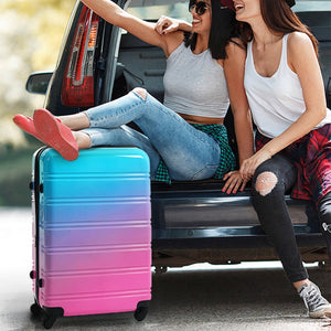 English Elm Hardshell Polycarbonate 3 Piece Luggage Set Spinner Wheels Tsa Lock Expandable Travel Blue+Red N732P184448W