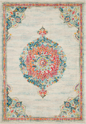 Unique Loom Penrose Alexis Machine Made Medallion Rug Ivory, Black/Blue/Gold/Green/Orange/Red/Pink 9' 10" x 13' 11"