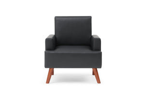 English Elm Ventura Tufted Velvet Accent Chair Compact Button Detail for Living Room or Bedroom Black B078P497888