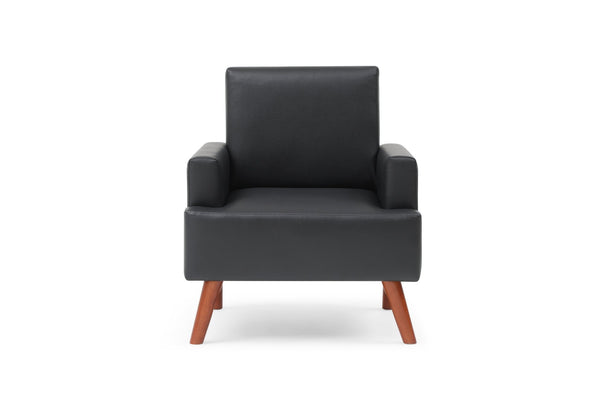 English Elm Ventura Tufted Velvet Accent Chair Compact Button Detail for Living Room or Bedroom Black B078P497888